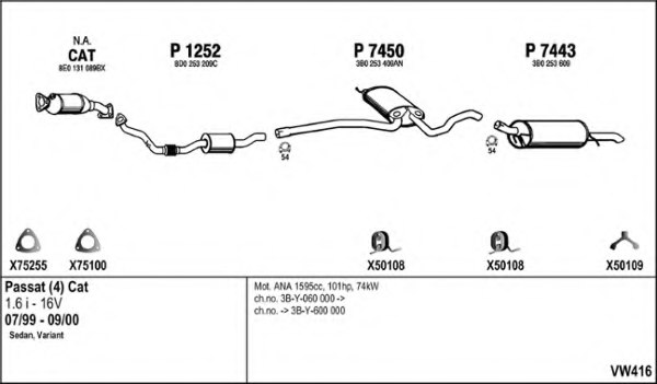FENNO VW416 Exhaust System